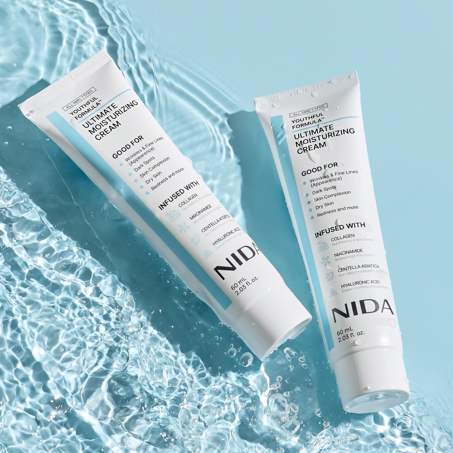 NIDA - Hidratación y Firmeza en tu Rutina Diaria - Promo 3 frascos + regalo 2 serums