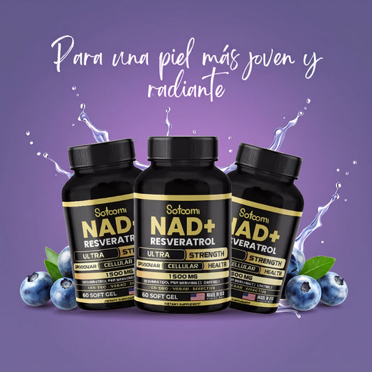NAD + Resveratrol revitaliza tu cuerpo - Promo 3 frascos + regalo 2 frascos de Magnesium complex